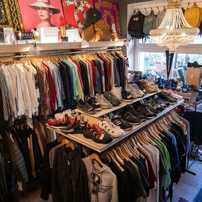 Shop with racks and decoration