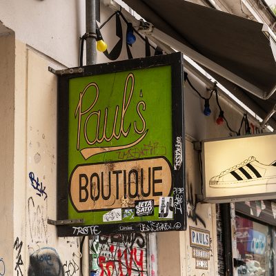 shop sign and neon sign